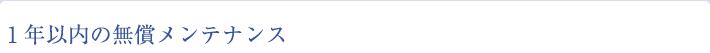 1年以内の無償メンテナンス